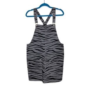 NWT Material Girl Dark Gray Tiger Pinafore Overall Jumper
